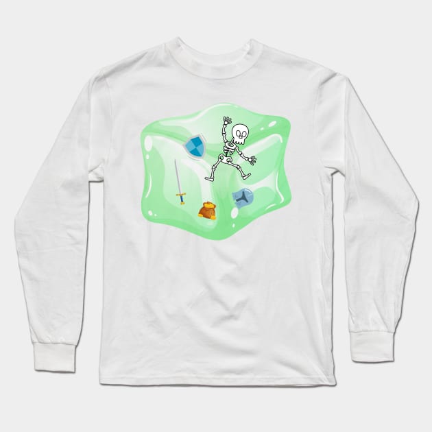 Gelatinous Cube - Green Long Sleeve T-Shirt by NerdySparkleGoth